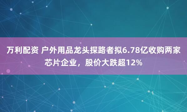 万利配资 户外用品龙头探路者拟6.78亿收购两家芯片企业，股价大跌超12%